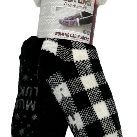 Muk Luks Women's Cabin Winter Socks Two Pair Pack Brand New In Original Package - Picture 3 of 12
